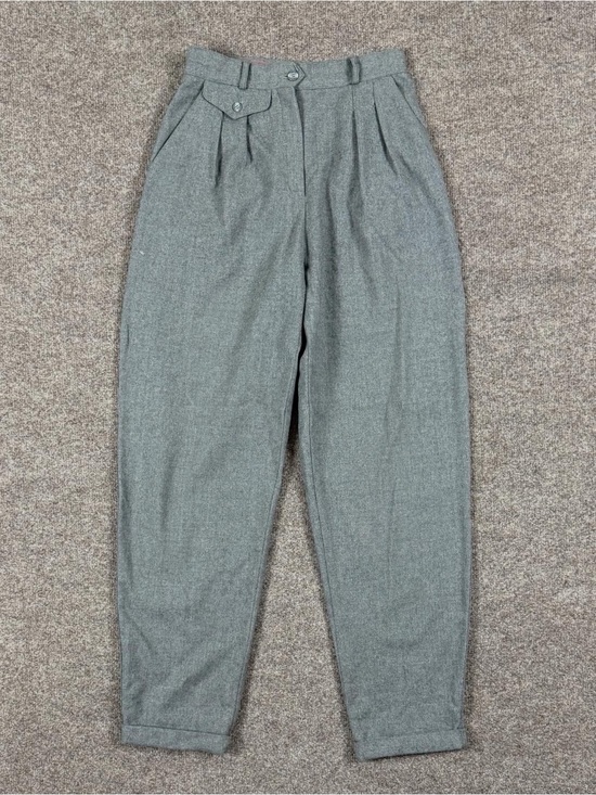 Liz Claiborne Pants - Vintage‎ Liz Claiborne Grey 100% Wool Tapered Leg Trouser Pants Womens Size 6 XS